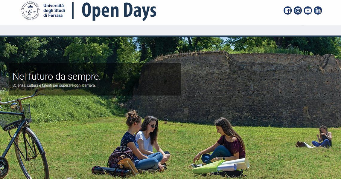 Open day virtuali | L'Università di Ferrara si presenta Open day virtuali | L'Università di Ferrara si presenta
